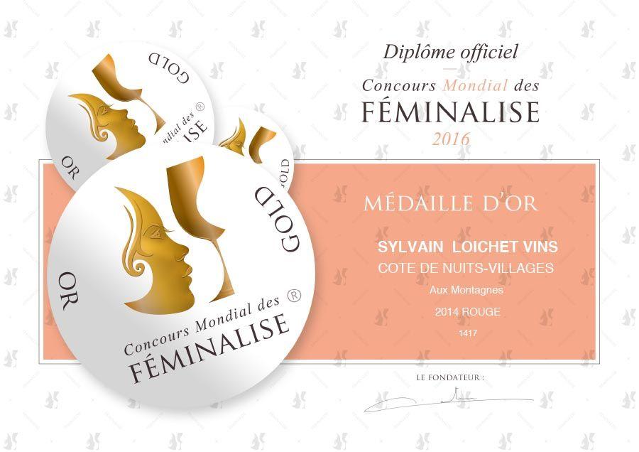 Diplome Féminalise 2016 or - Côte de Nuits-Villages "Aux Montagne" 2014